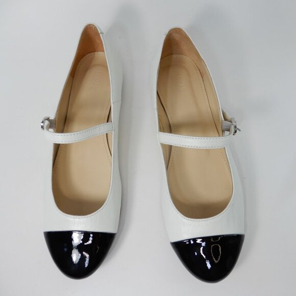 ALOHAS Musa Leather Mary Jane Ballet Flat EU 38 7.5 Bicolor Black Cream NEW $180 - Picture 16 of 16